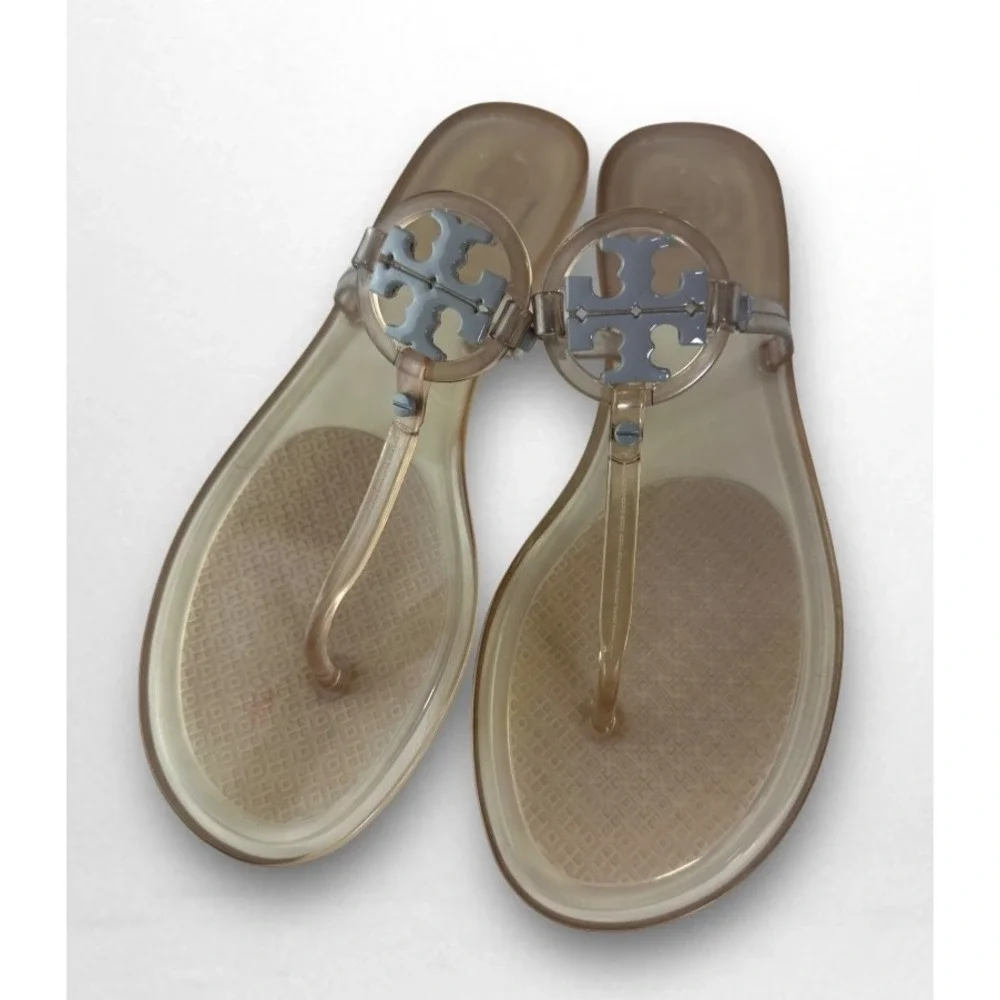 Tory Burch Mini Miller Jelly Thong Sandals Clear Flip Flops Womens Size 10M 10 - Picture 2 of 14